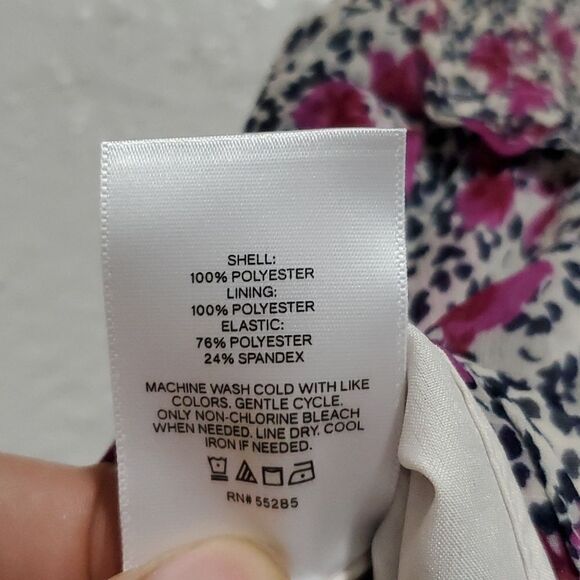 Express Tiered Ruffled Mini Skirt in Purple Floral Size M - Picture 7 of 9